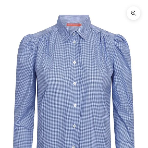 BRITT SISSECK Anna Bright Blue Check (Gingham) Button Down Shirt - Picture 4 of 10